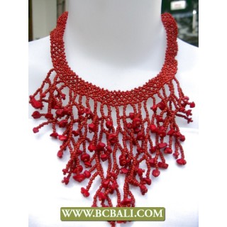 Red Casandra Chockers Fashion Neacklace Beading